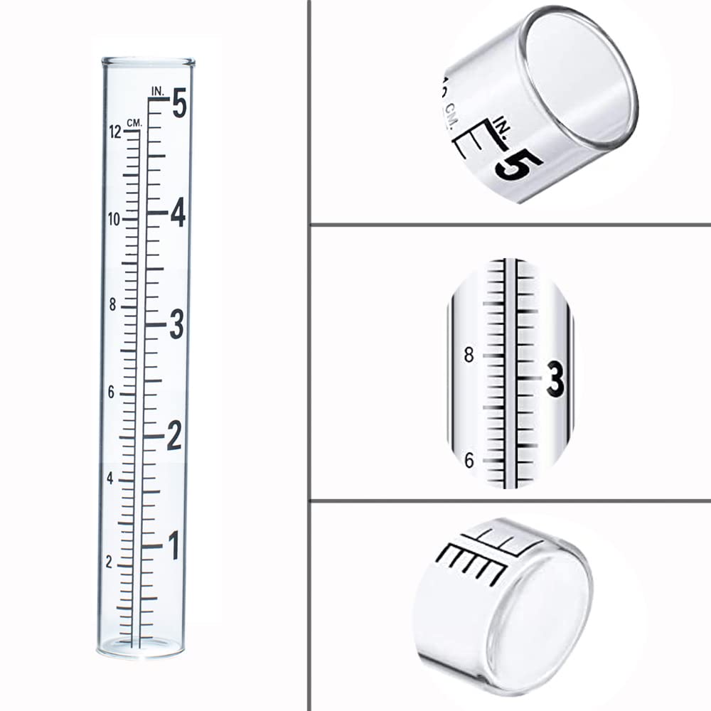 YZDTECH package including 4 glass rain gauge tubes and brush
