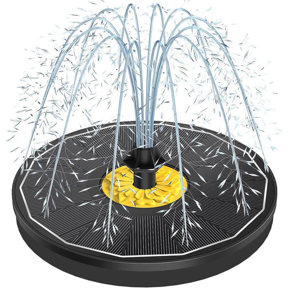 Yzert Solar Bird Bath Fountain front view with glass panel