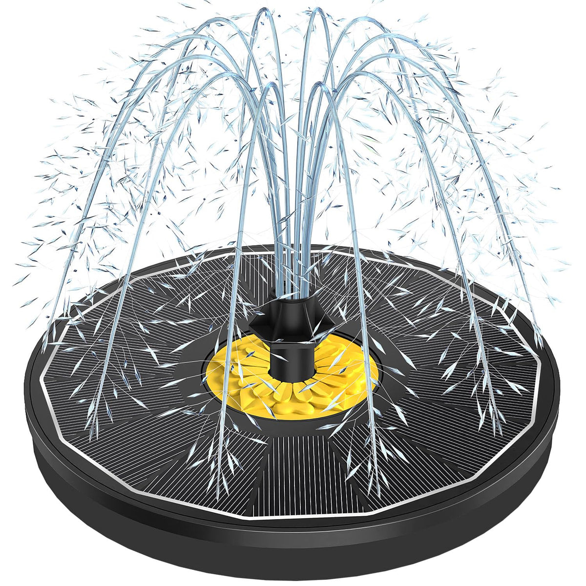 Yzert Solar Bird Bath Fountain front view with glass panel