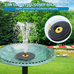 Yzert Solar Bird Bath Fountain side view showcasing the design