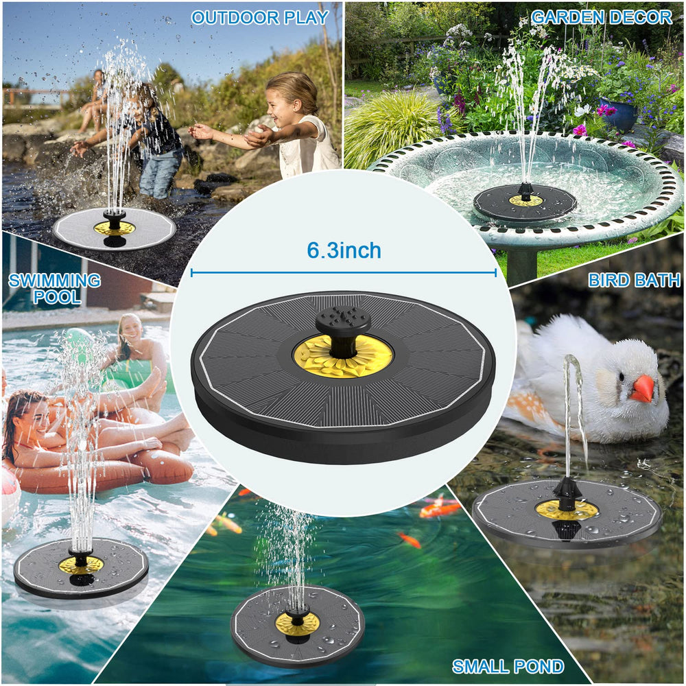 Yzert Solar Bird Bath Fountain with water display in sunlight