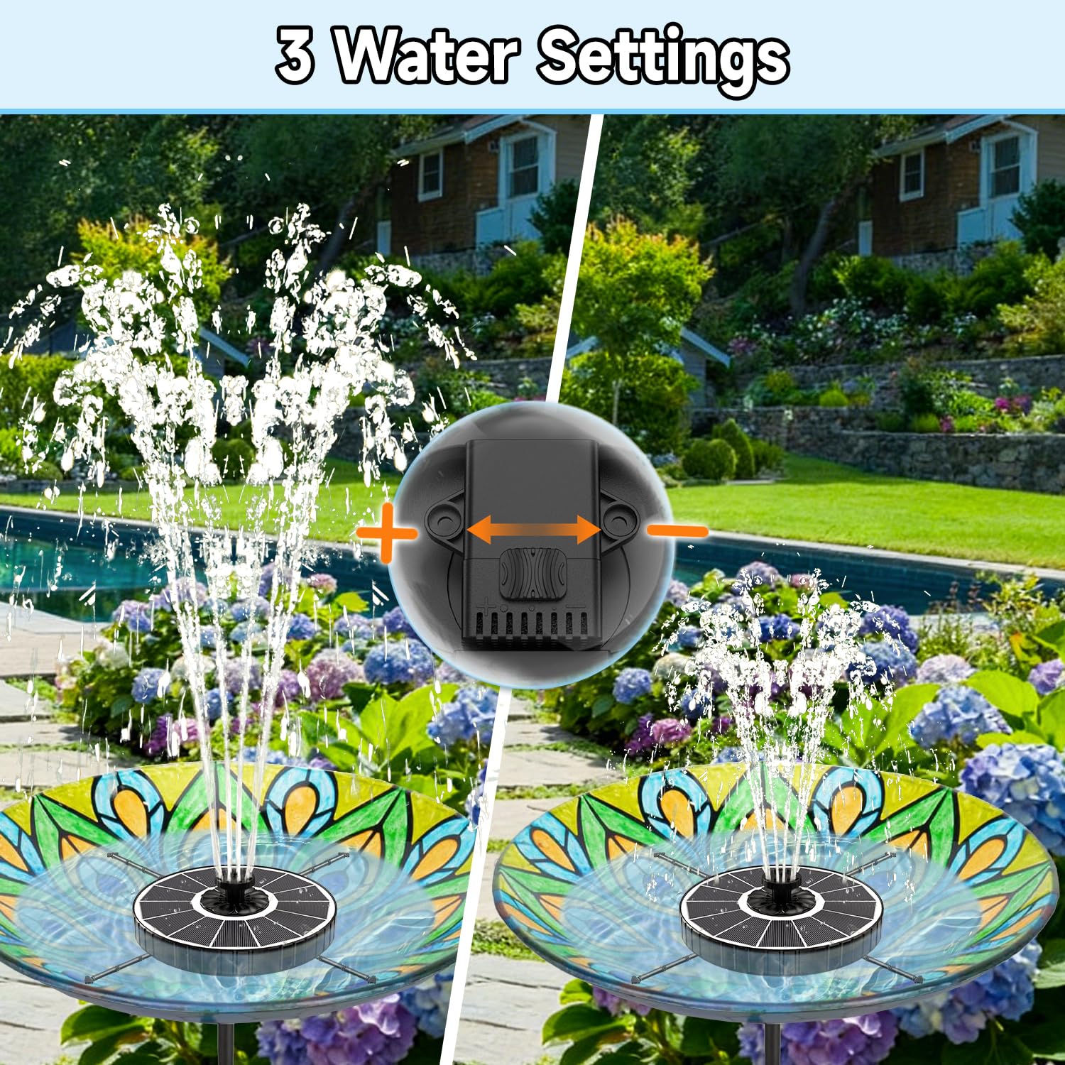Yzert Solar Fountain close-up of rotating rods