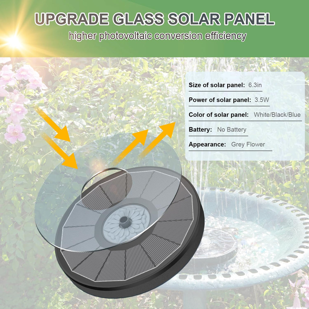Yzert Solar Fountain elegant flower design in black
