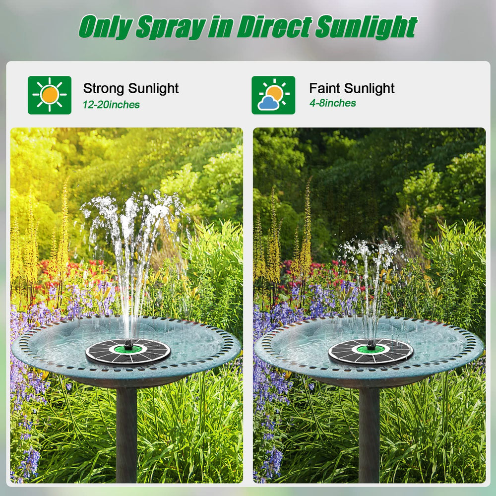 Yzert Solar Fountain in a bird bath outdoor setting