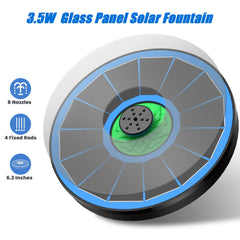 Yzert Solar Fountain in a bird bath with water spray