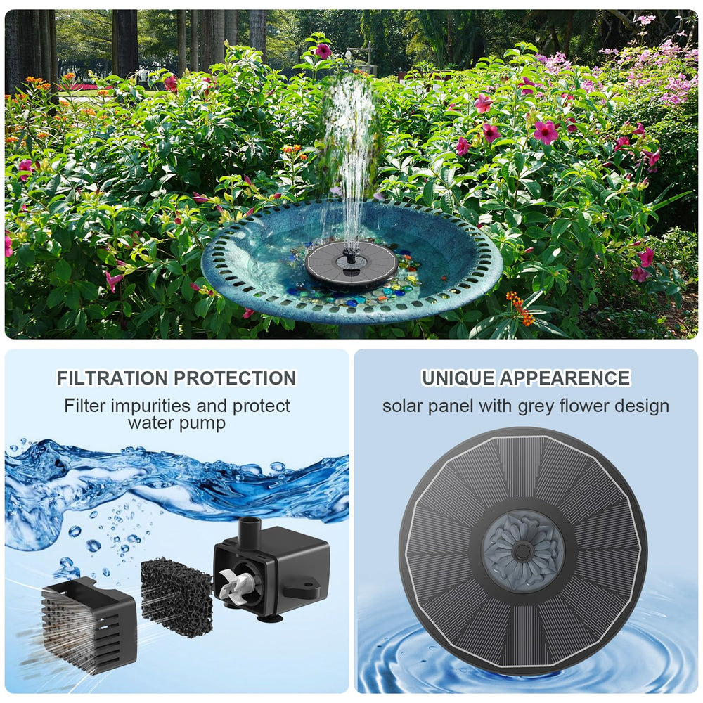 Yzert Solar Fountain in a garden setting