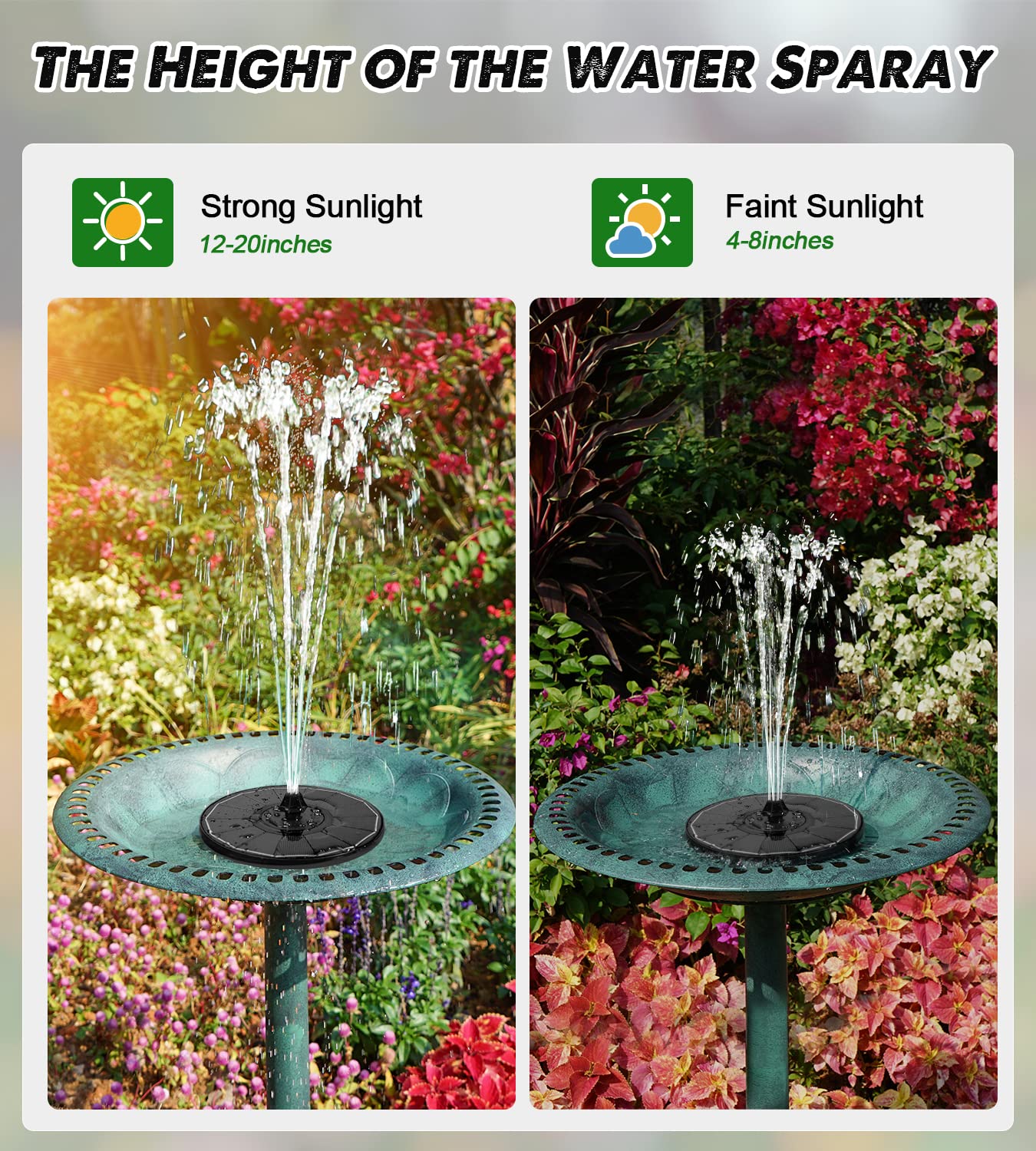 Yzert Solar Fountain package including fixed rods and nozzles