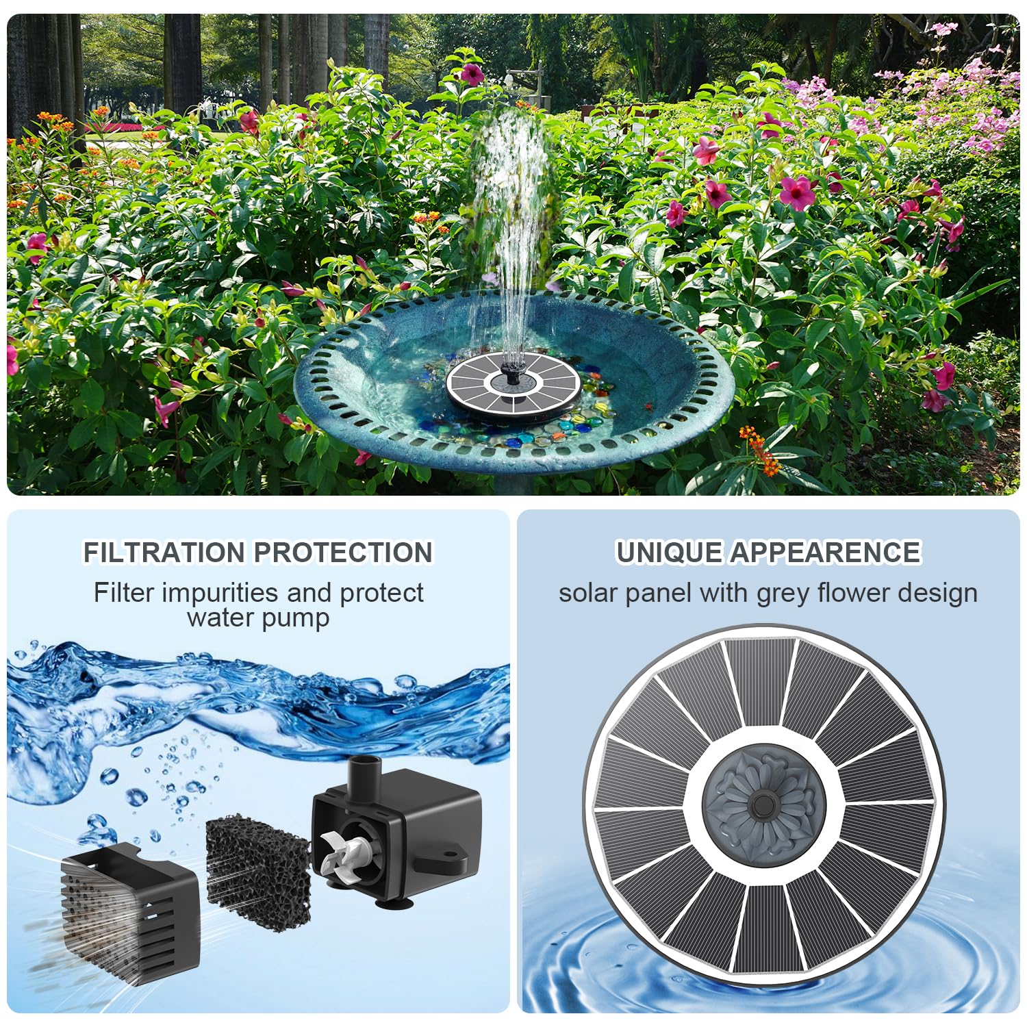 Yzert Solar Fountain packaged for delivery
