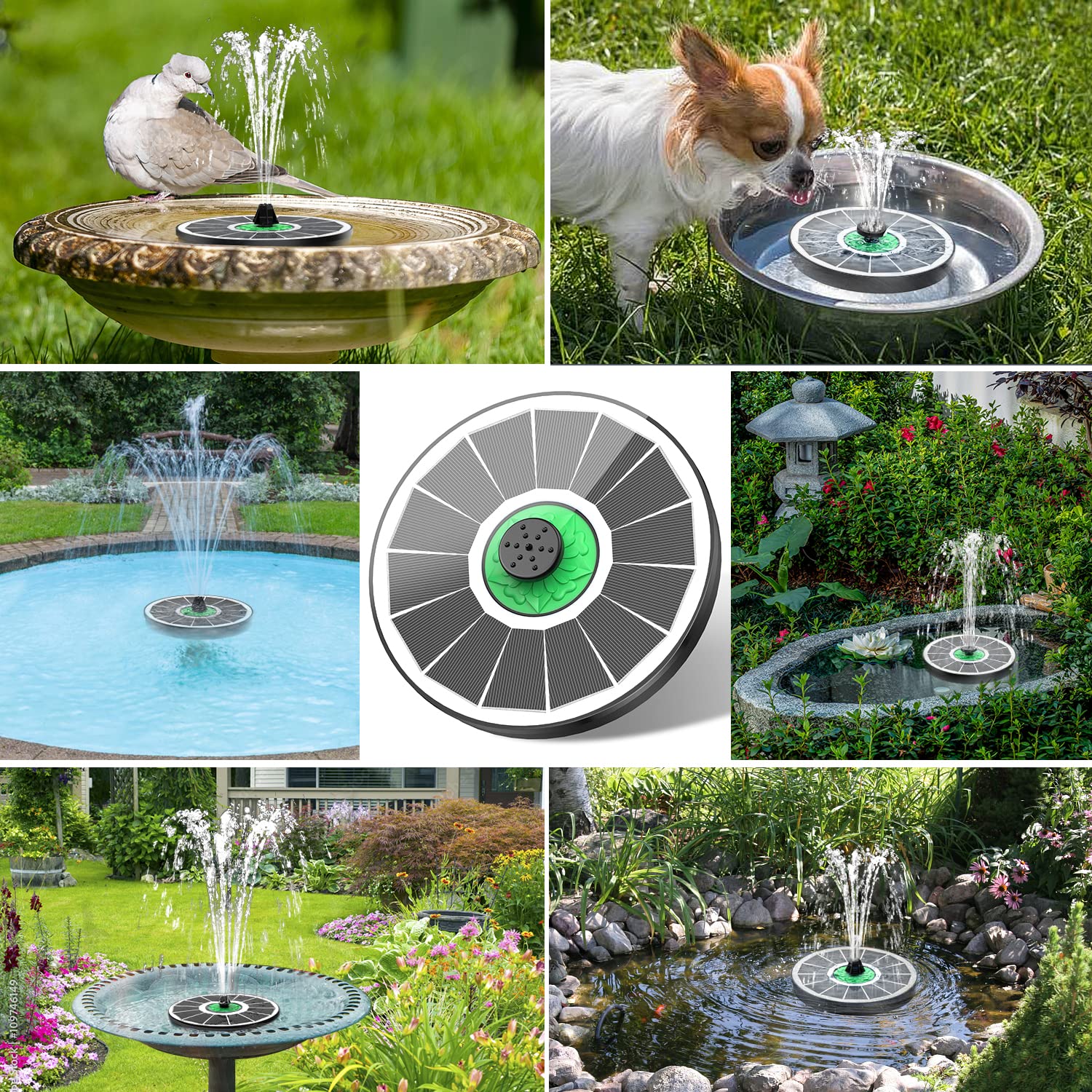 Yzert Solar Fountain packaging with included components