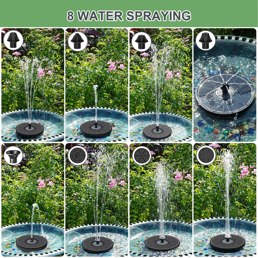 Yzert Solar Fountain side view with fixing devices