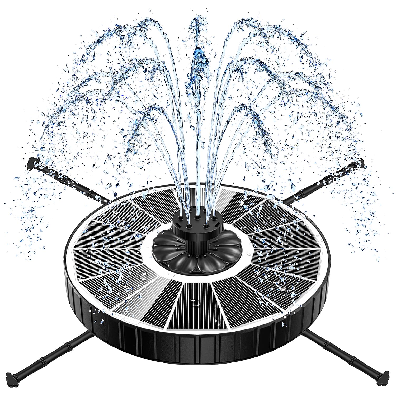 Yzert Solar Fountain top view with adjustable nozzles