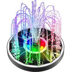 Yzert Solar Fountain with glass panel and colorful lights