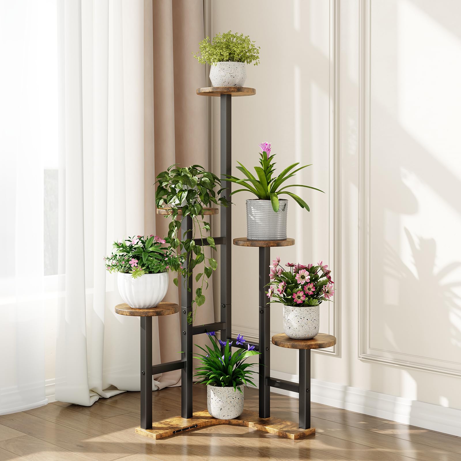 Yzosvki plant stand on a balcony with plants