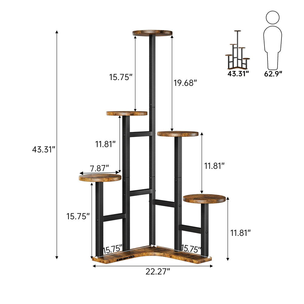 Yzosvki plant stand with various indoor plants displayed