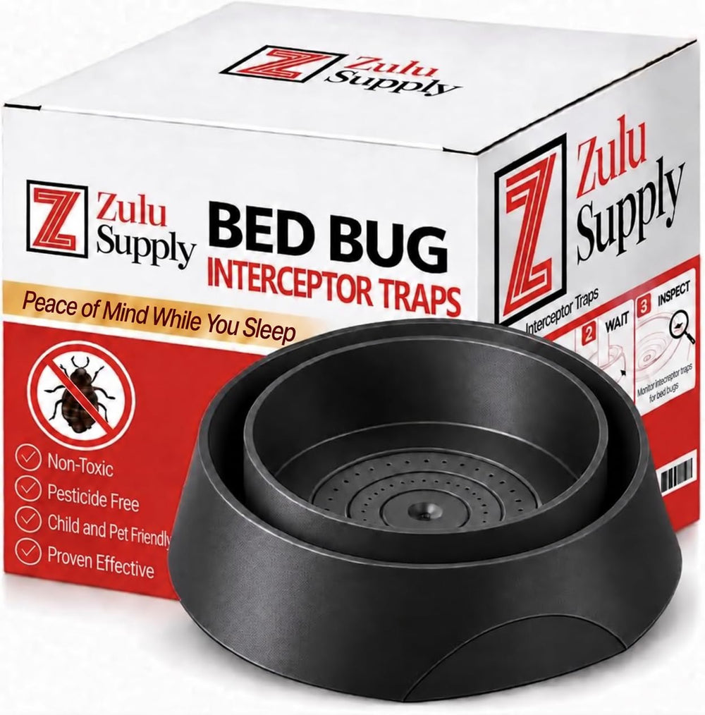 Z Zulu Supply Bed Bug Interceptors 8-Pack in black