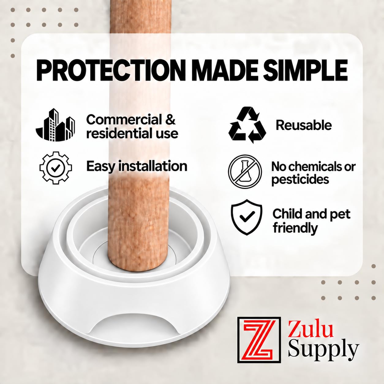 Z Zulu Supply Bed Bug Interceptors under furniture leg