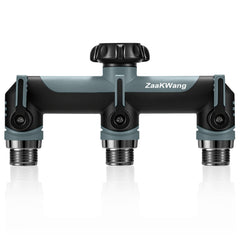ZaakWang 3-way garden hose splitter grey front view