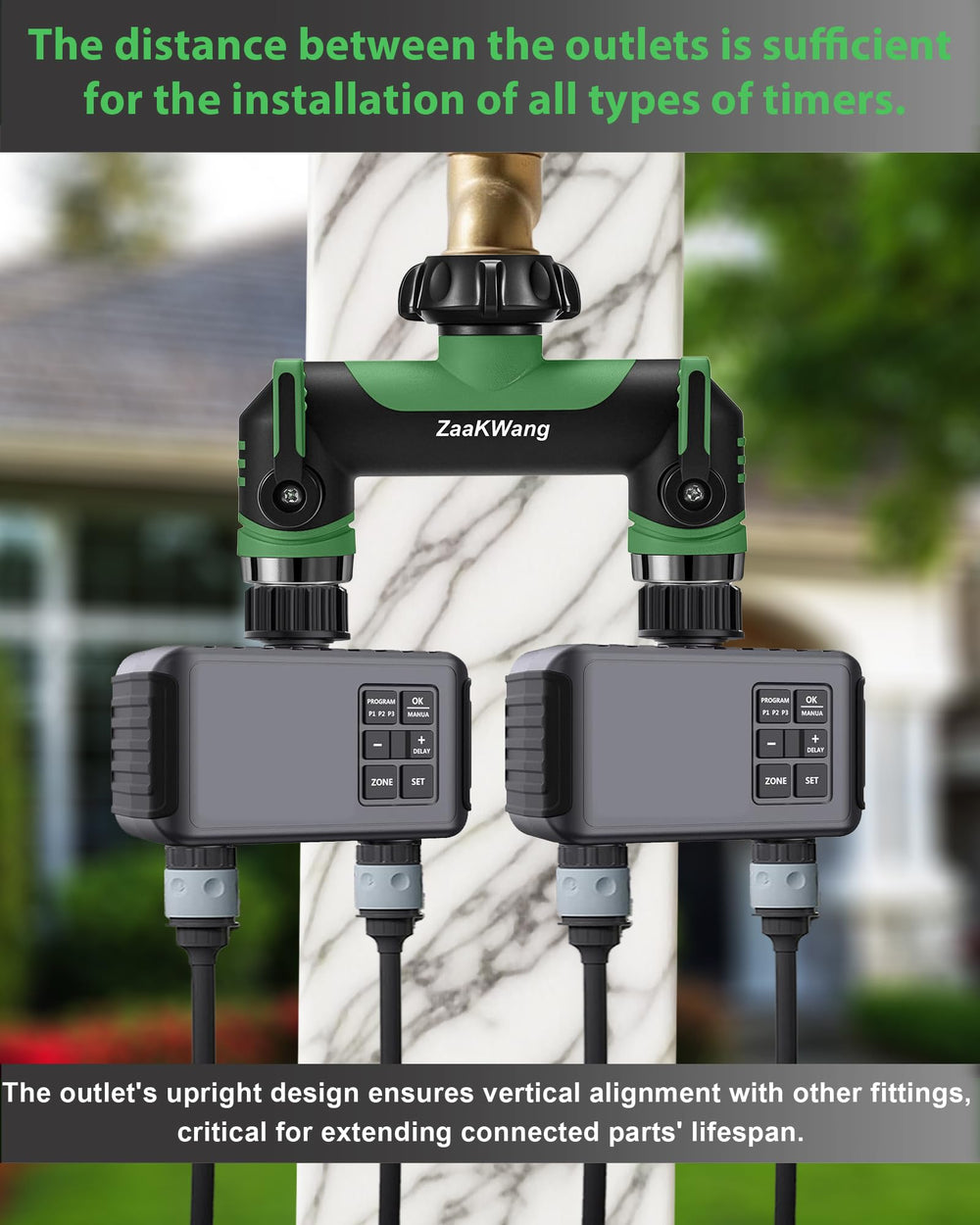 ZaakWang Garden Hose Splitter 2 Way side view