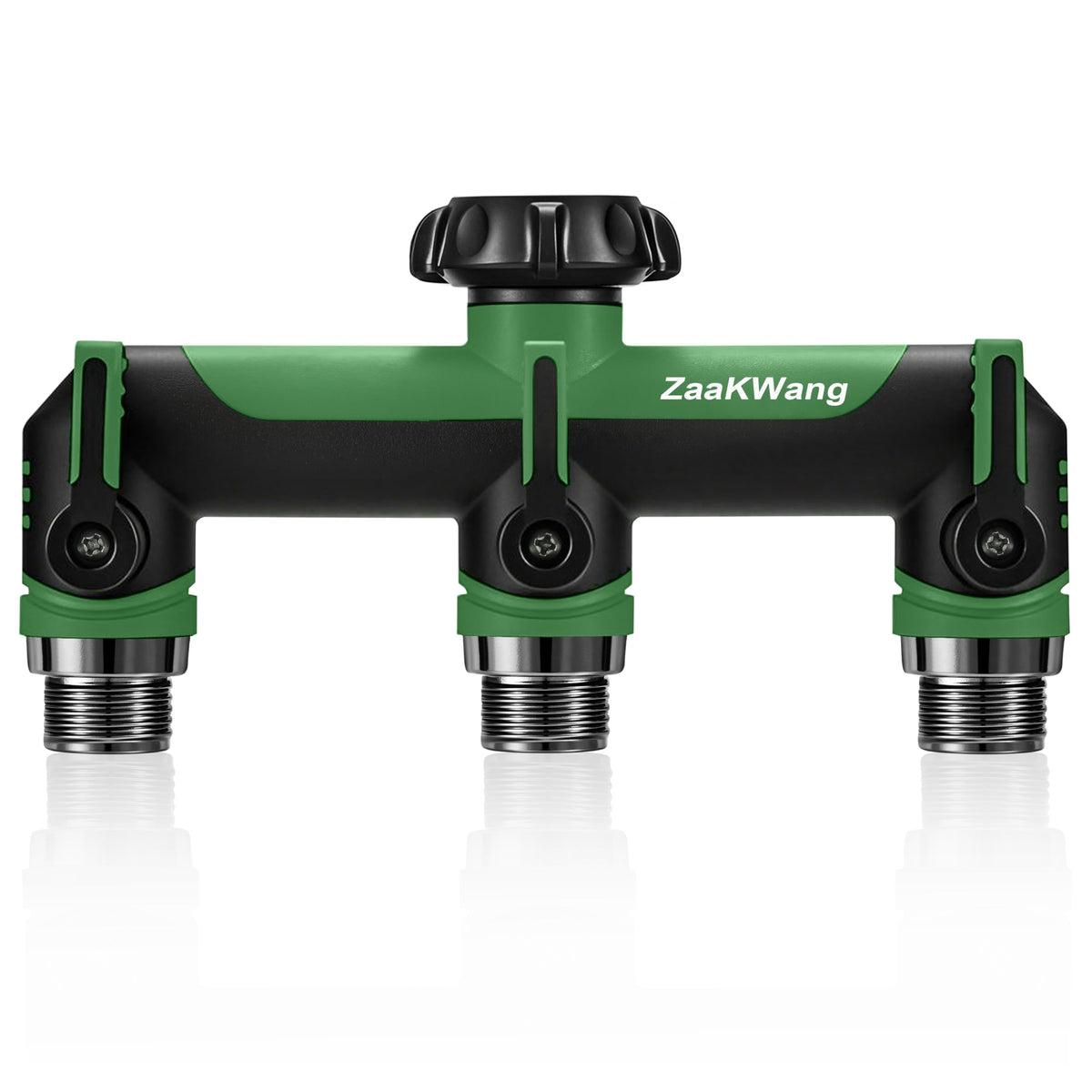 ZaakWang Garden Hose Splitter 3 Way front view in green