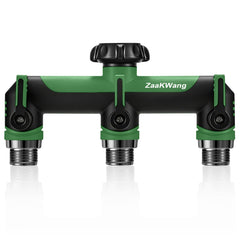 ZaakWang Garden Hose Splitter 3 Way front view in green