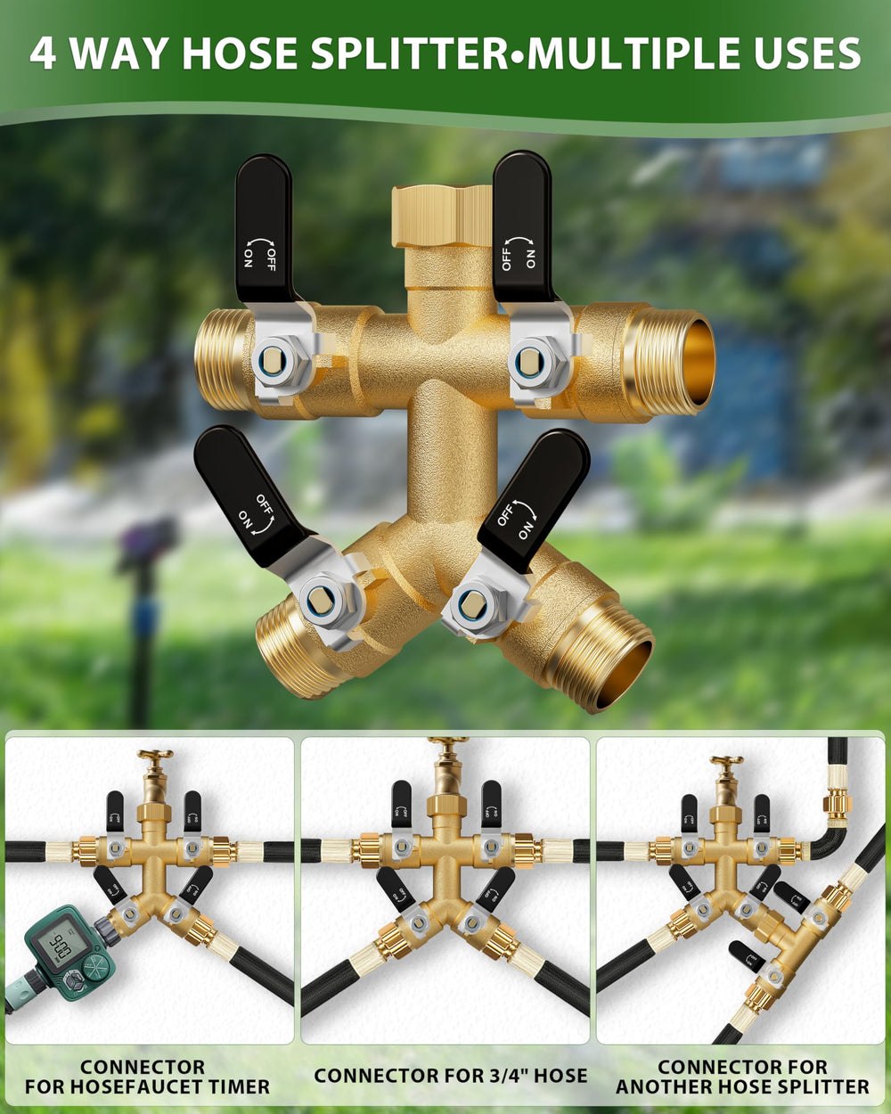 ZaakWang hose splitter with waterproof tape and gasket included