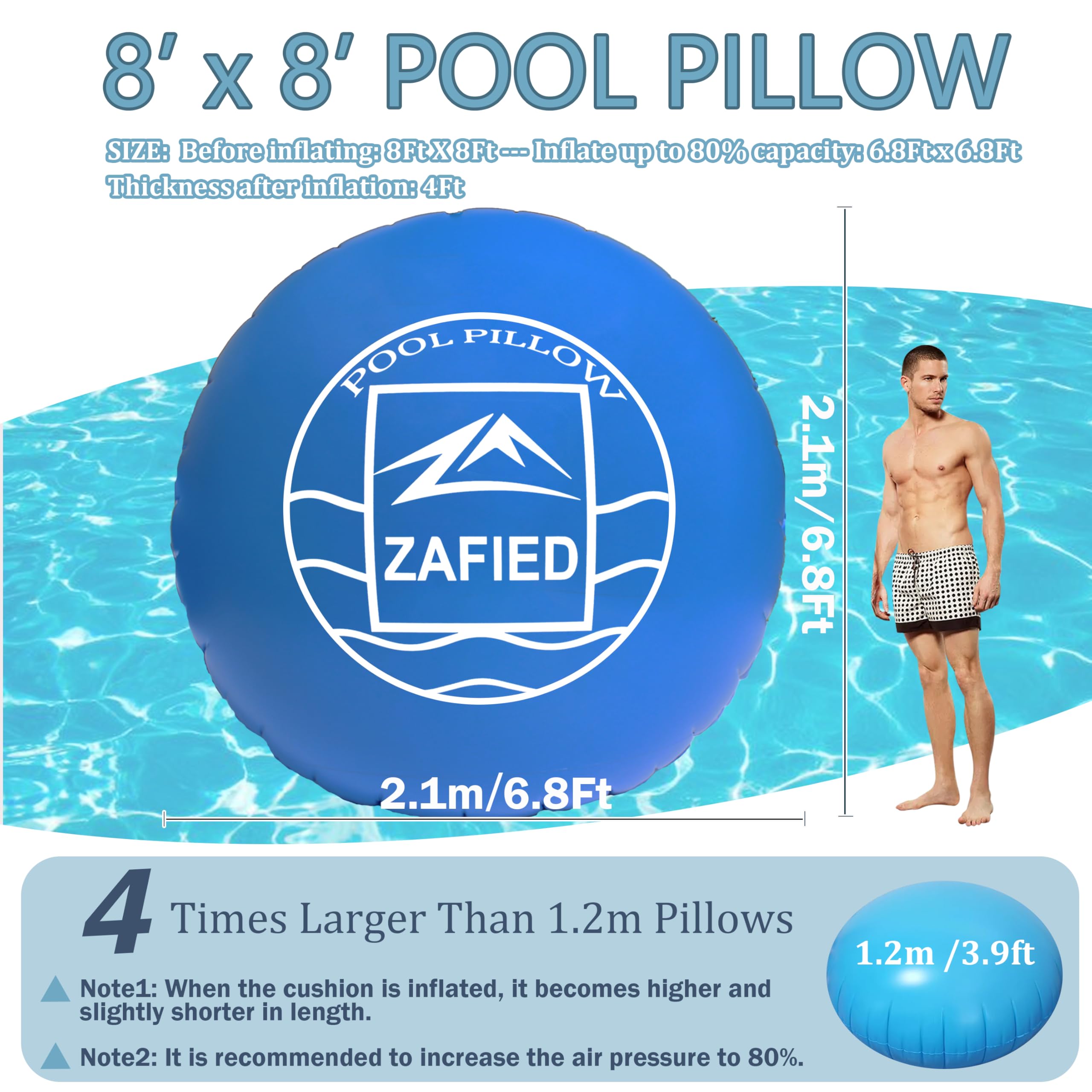 ZAFIED Air Pool Pillow in outdoor setting
