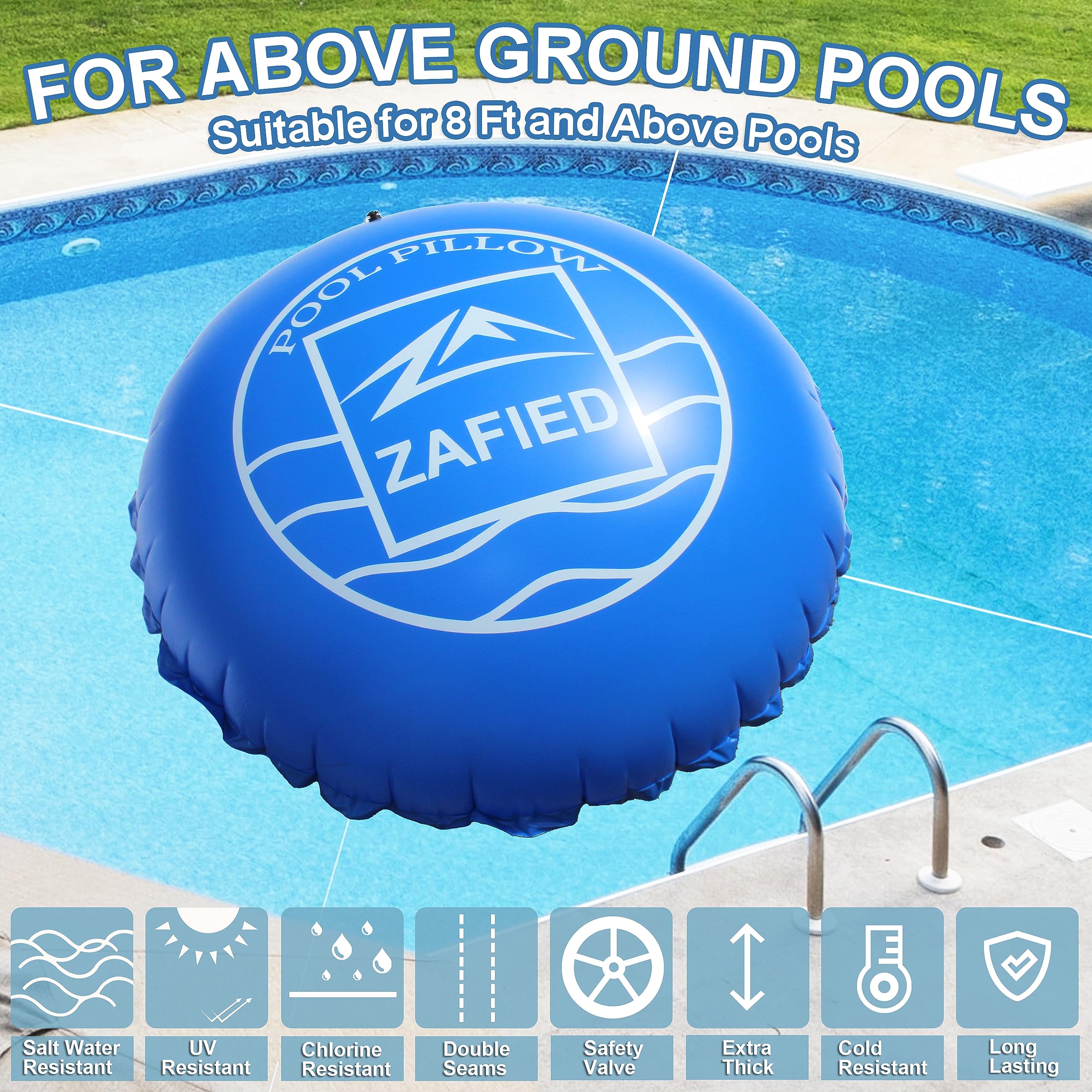 ZAFIED Air Pool Pillow in packaging