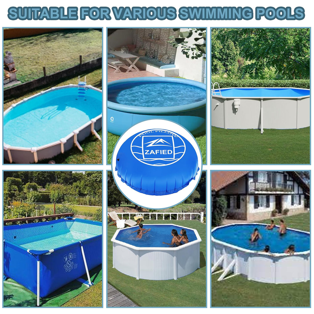 ZAFIED Air Pool Pillow showing high-density PVC material
