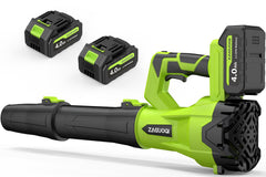 ZAGUOQI cordless leaf blower with green body and charger