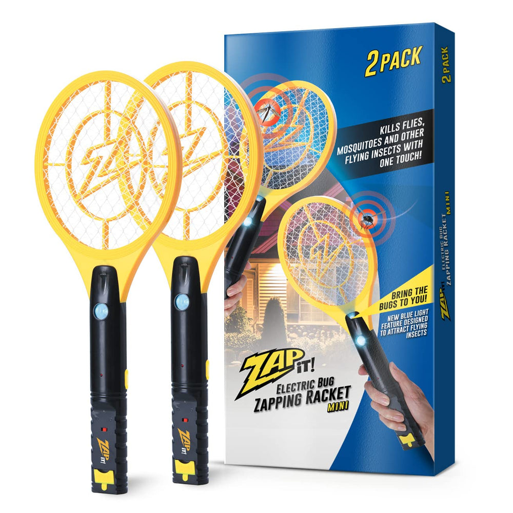 ZAP IT! Electric Fly Swatter Racket front view in yellow