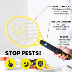 ZAP IT! Electric Fly Swatter Racket in use outdoors