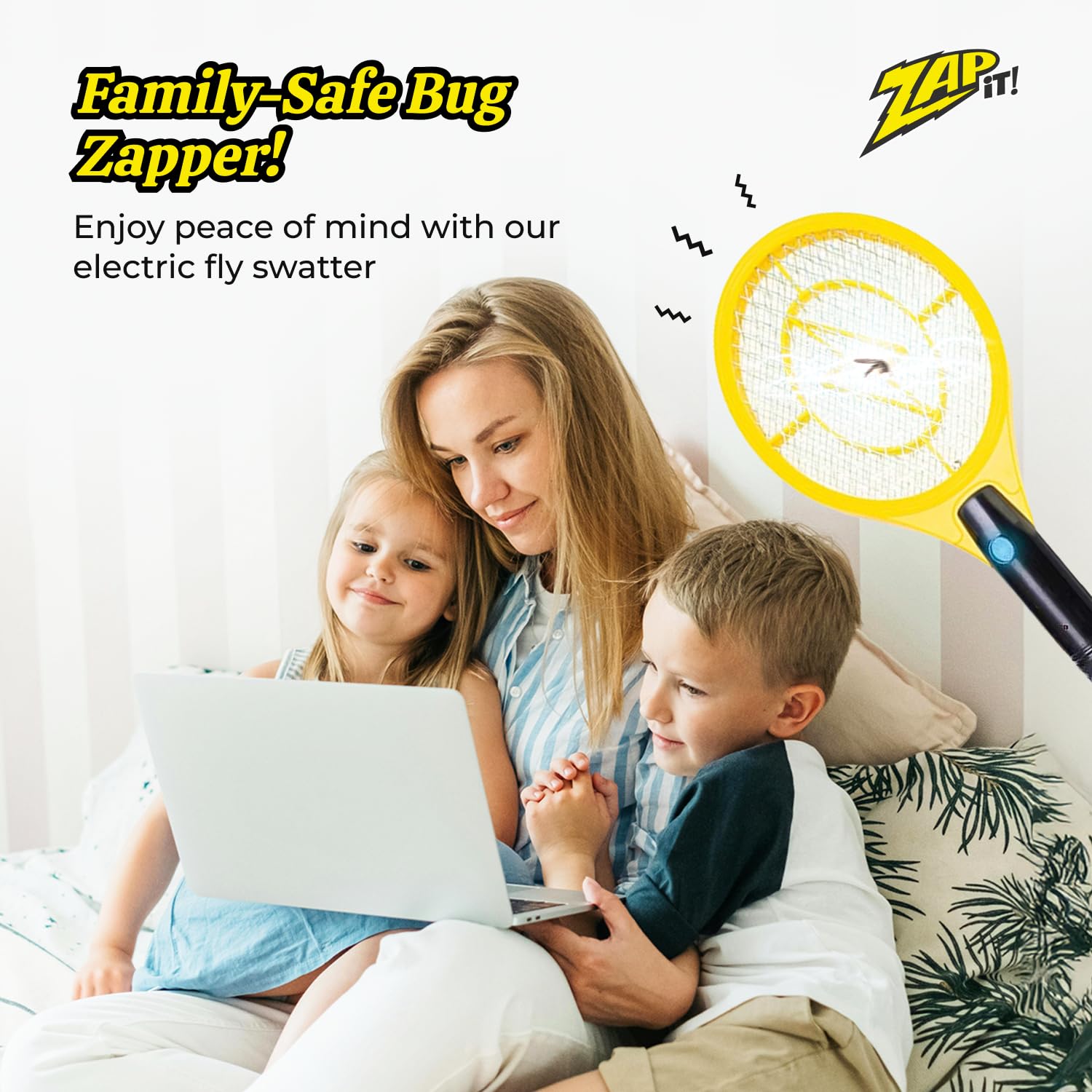 ZAP IT! Electric Fly Swatter Racket on picnic table