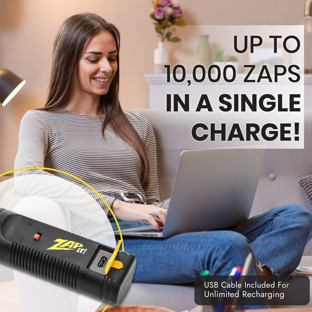 ZAP IT! Electric Fly Swatter Racket with ergonomic handle
