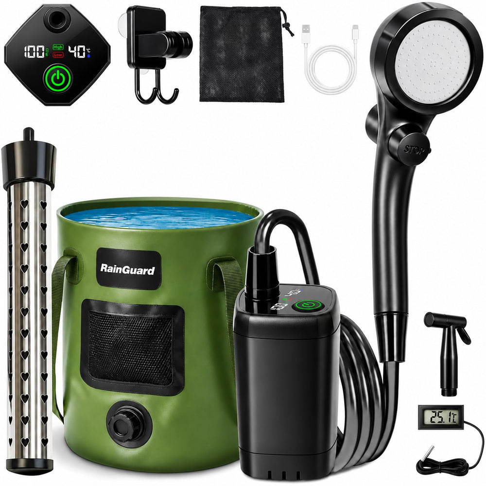 Zappyway Portable Shower with 6.6-gallon bucket and heater