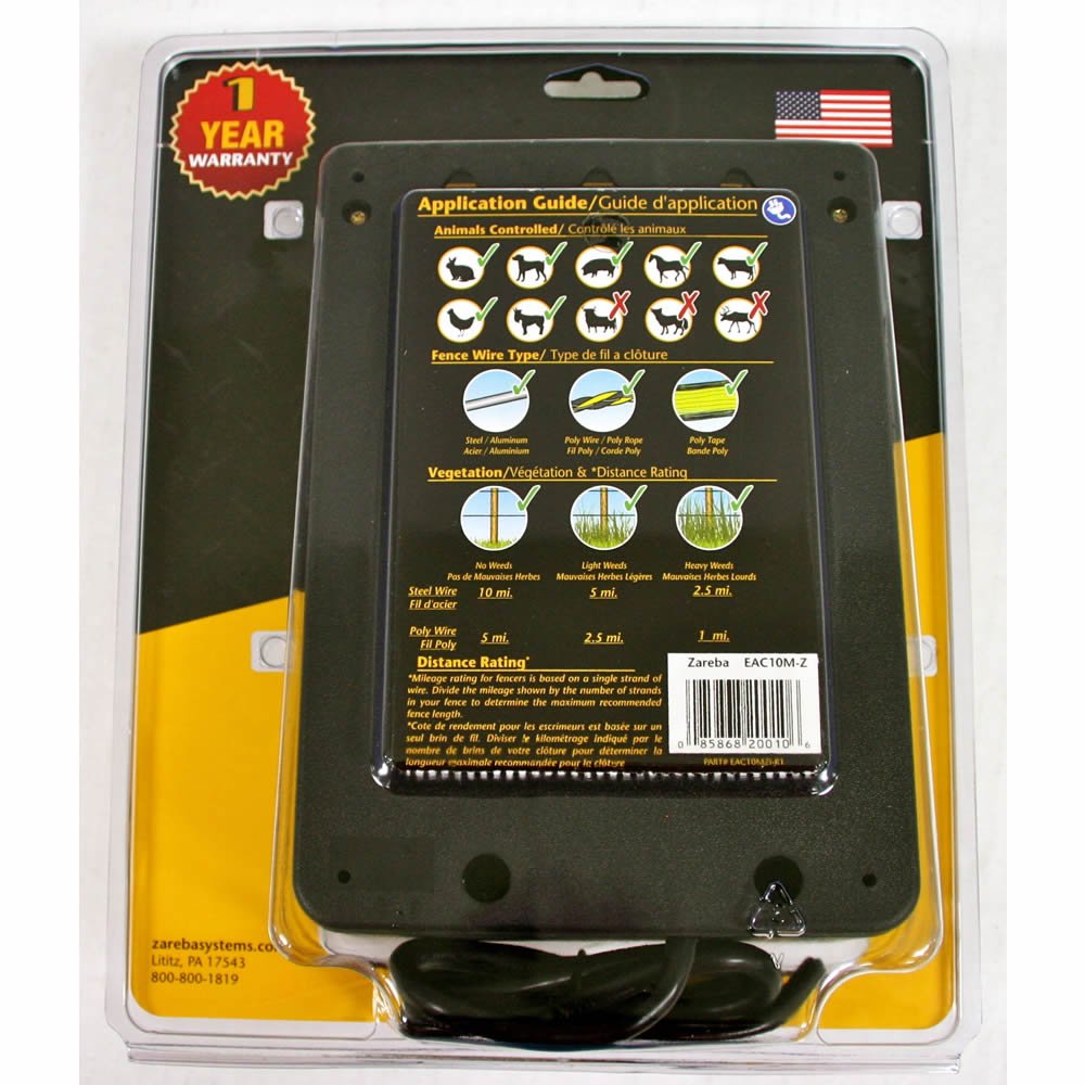 Zareba electric fence charger black model side view