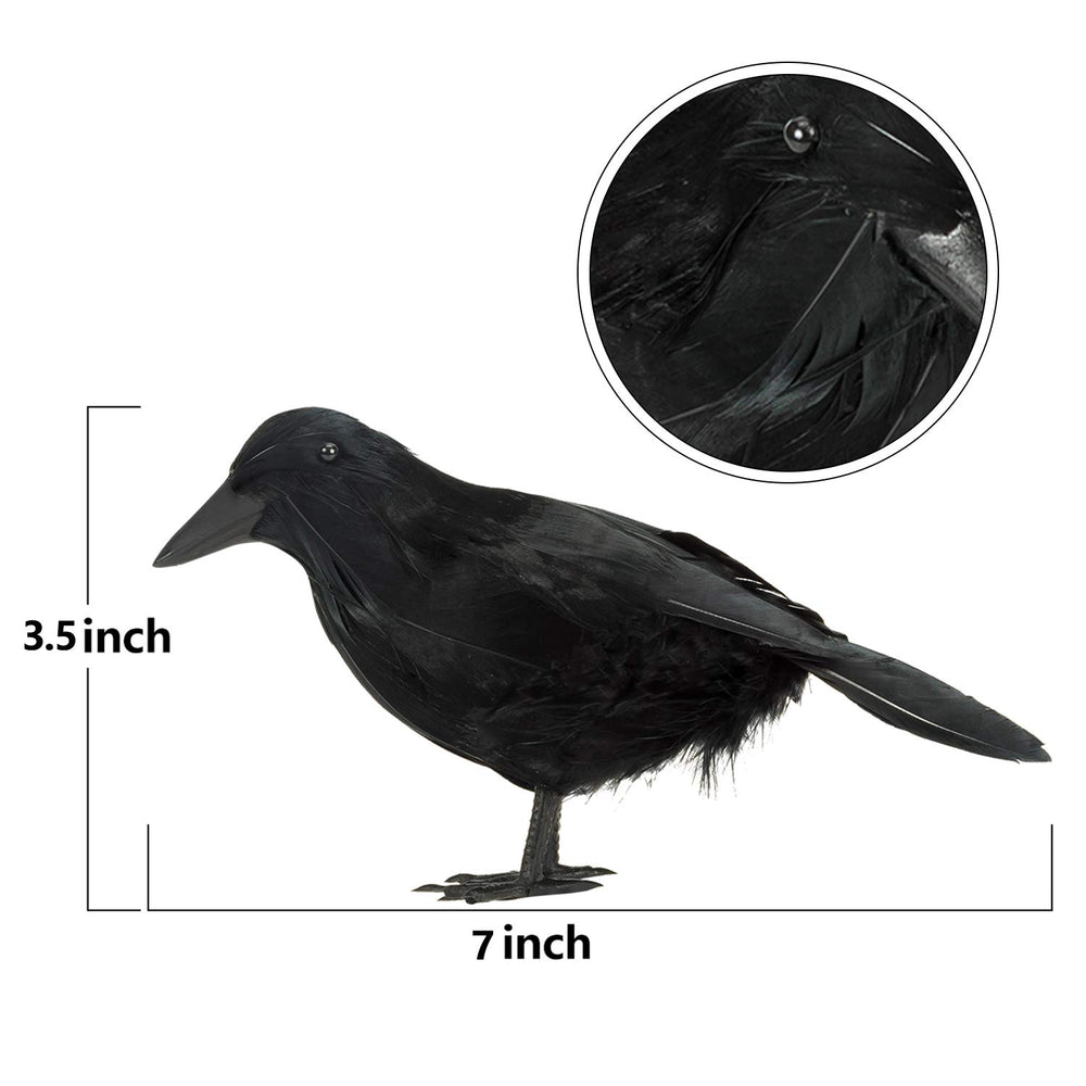 ZAUGONTW Halloween Black Crow side view showing bendable feet