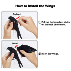 ZAUGONTW Halloween Crow – set of 3 crows on display
