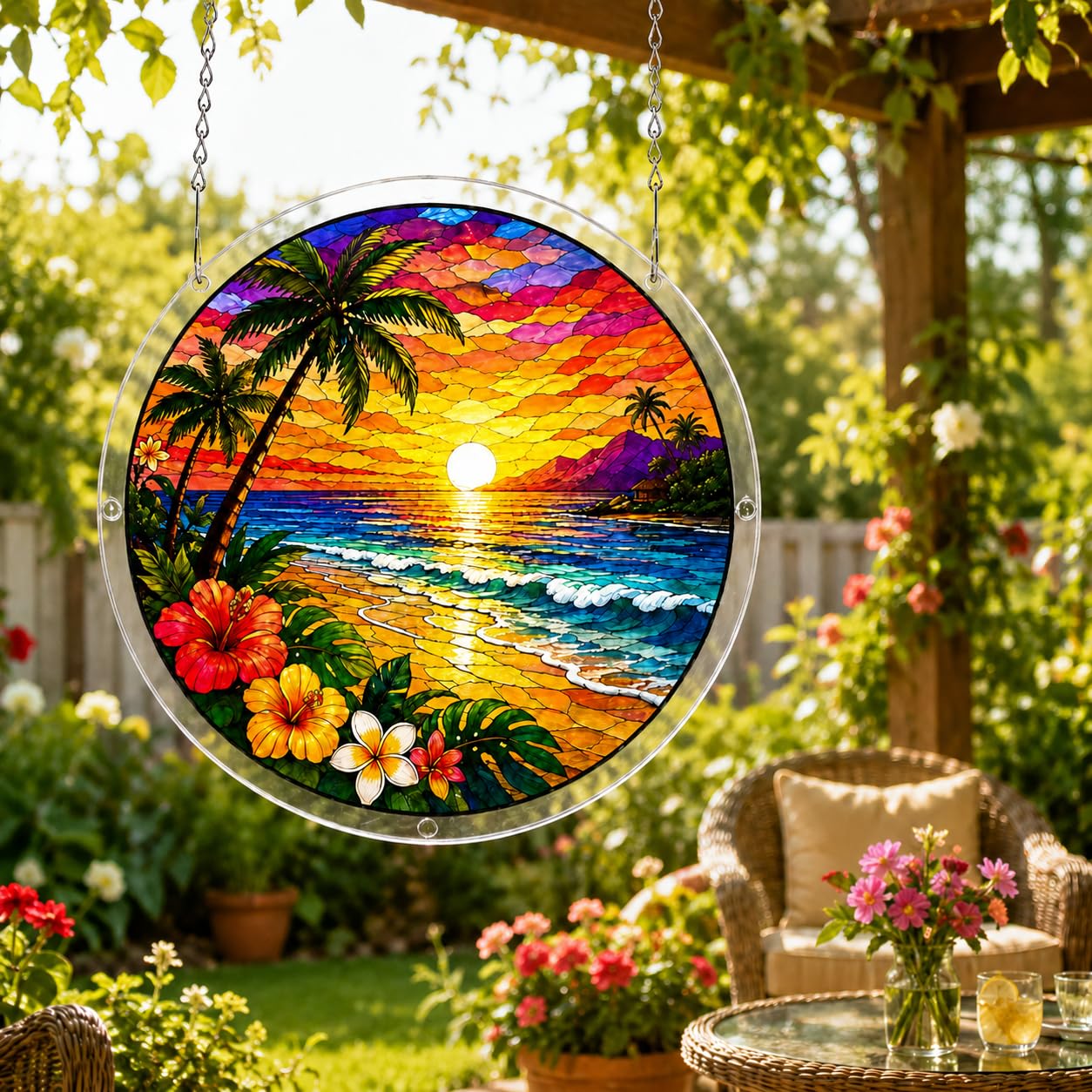 ZAVENIXA Acrylic Jigsaw Puzzle Suncatcher finished piece on display