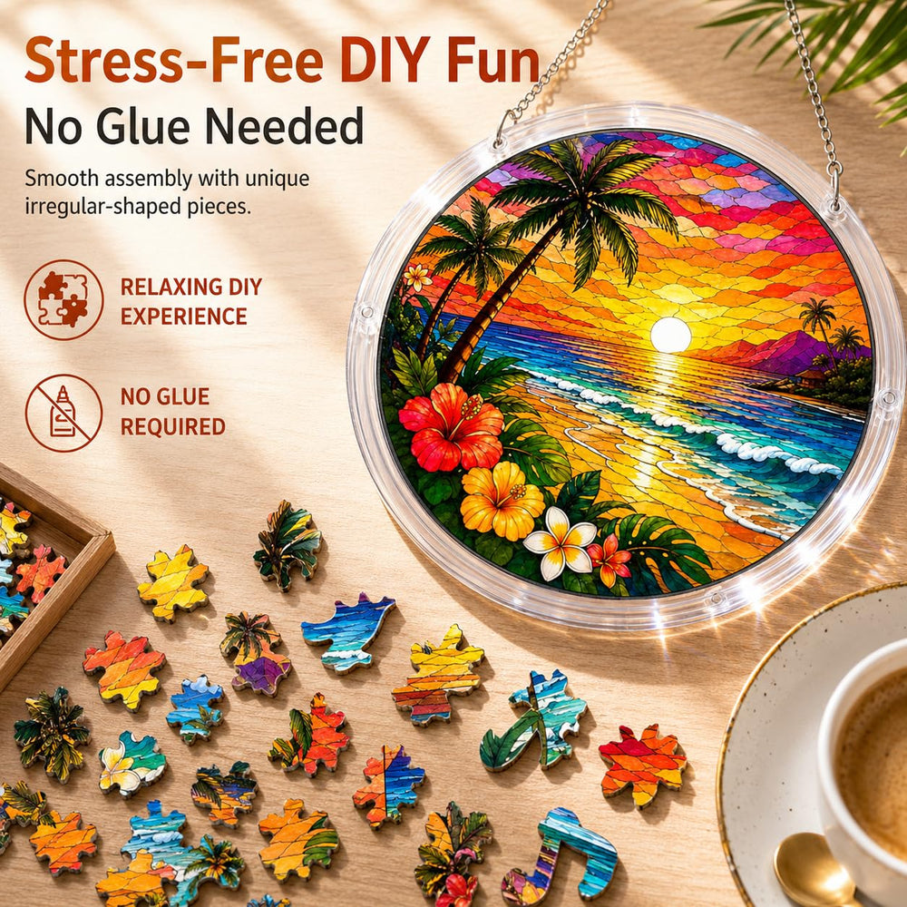 ZAVENIXA Acrylic Jigsaw Puzzle Suncatcher packaging with details