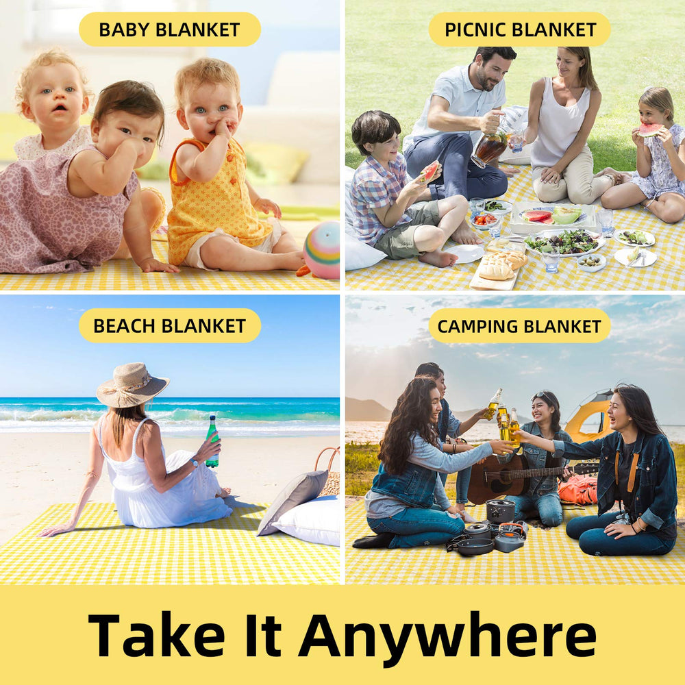 ZAZE picnic blanket with family enjoying a picnic