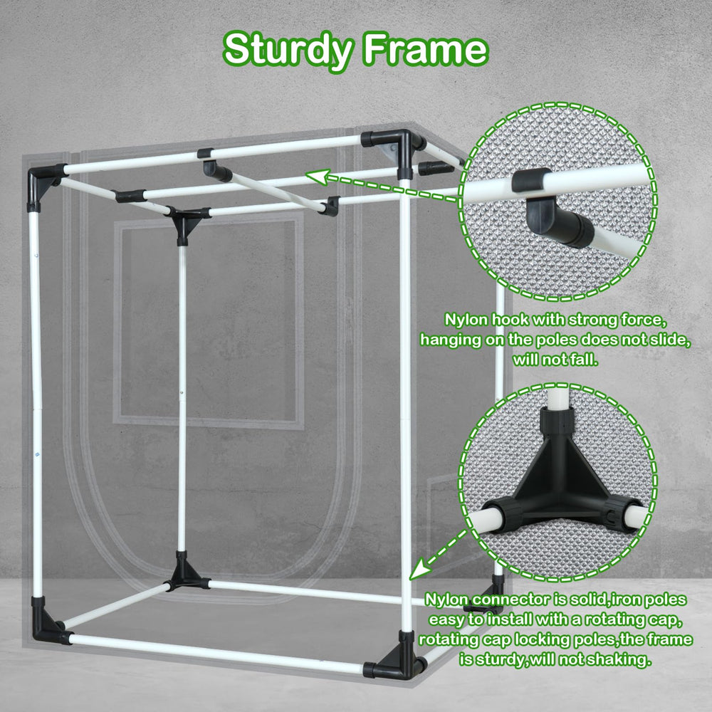 zazzy grow tent with strong metal poles and PA corner connectors