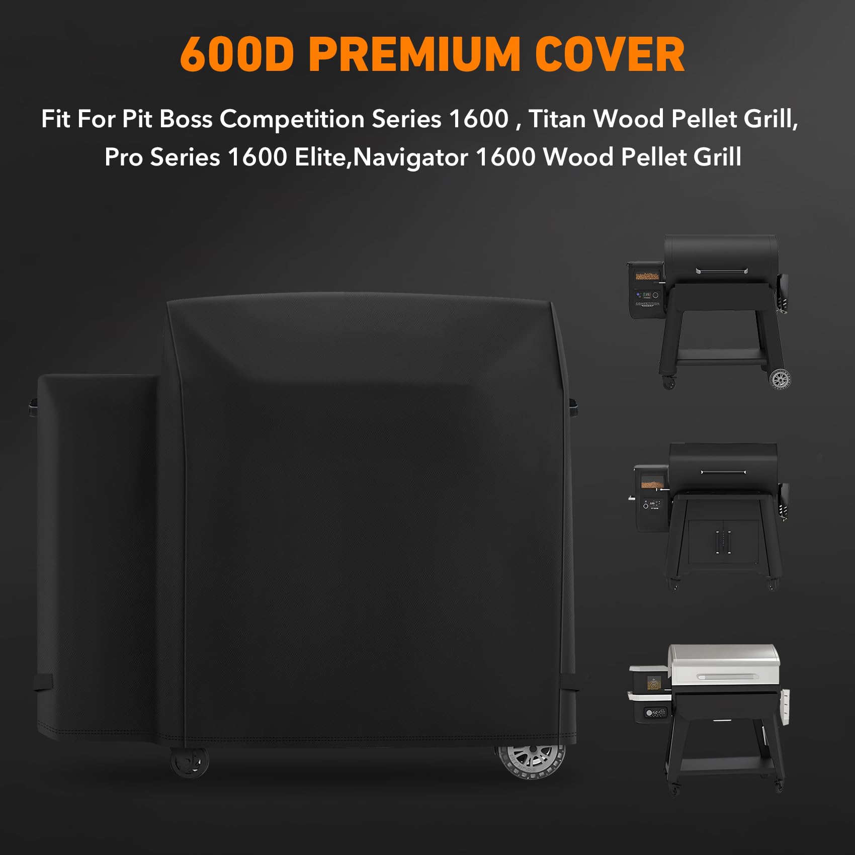 ZBXFCSH Grill Cover back view showing waterproof seams