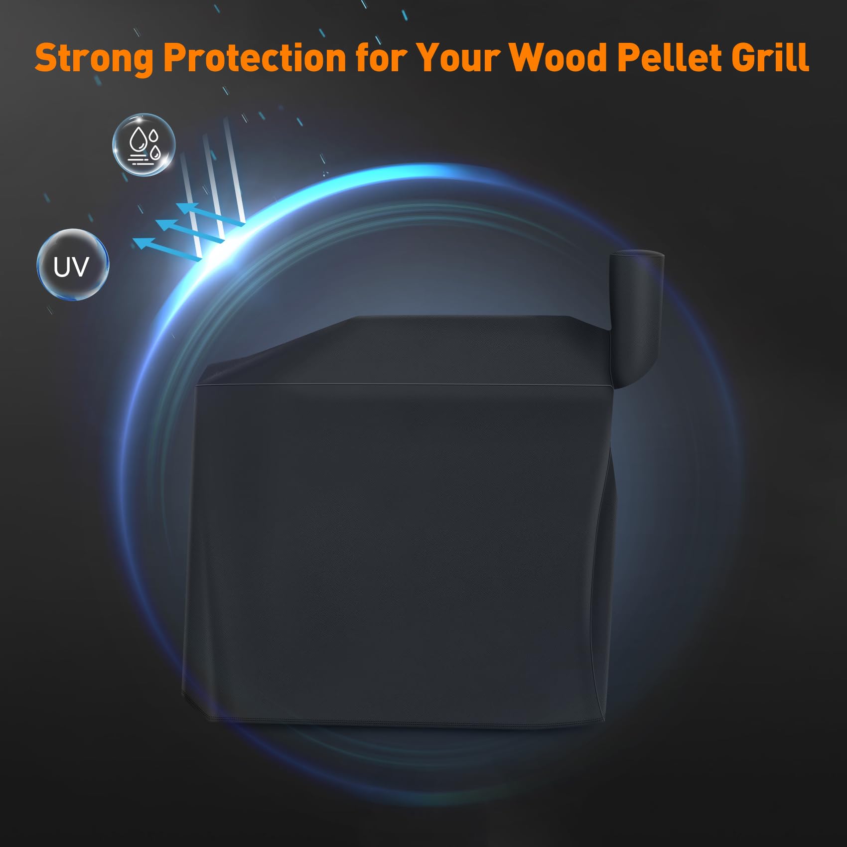 ZBXFCSH Grill Cover side view with drawstring