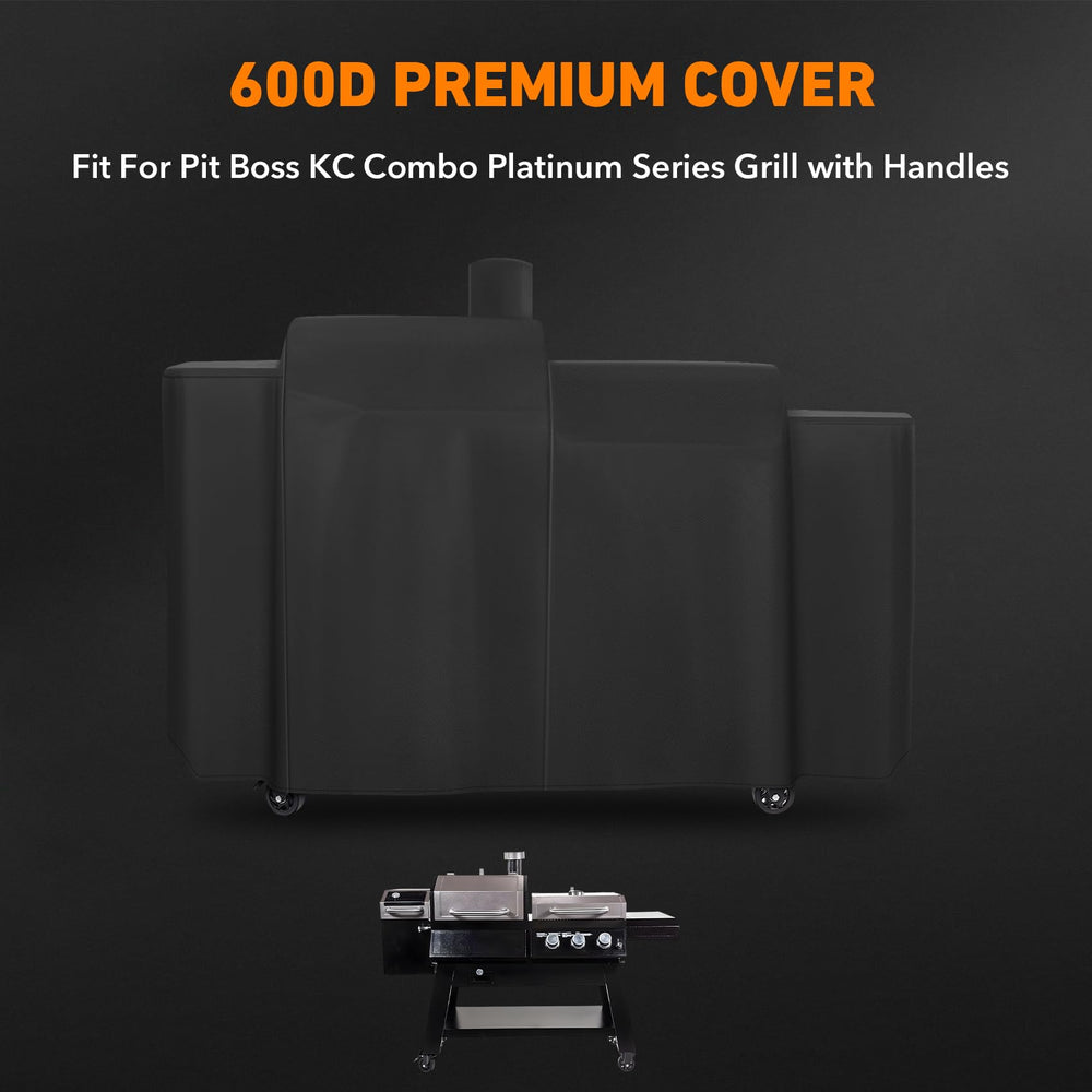 ZBXFCSH Heavy Duty Grill Cover for Pit Boss KC Combo, back view