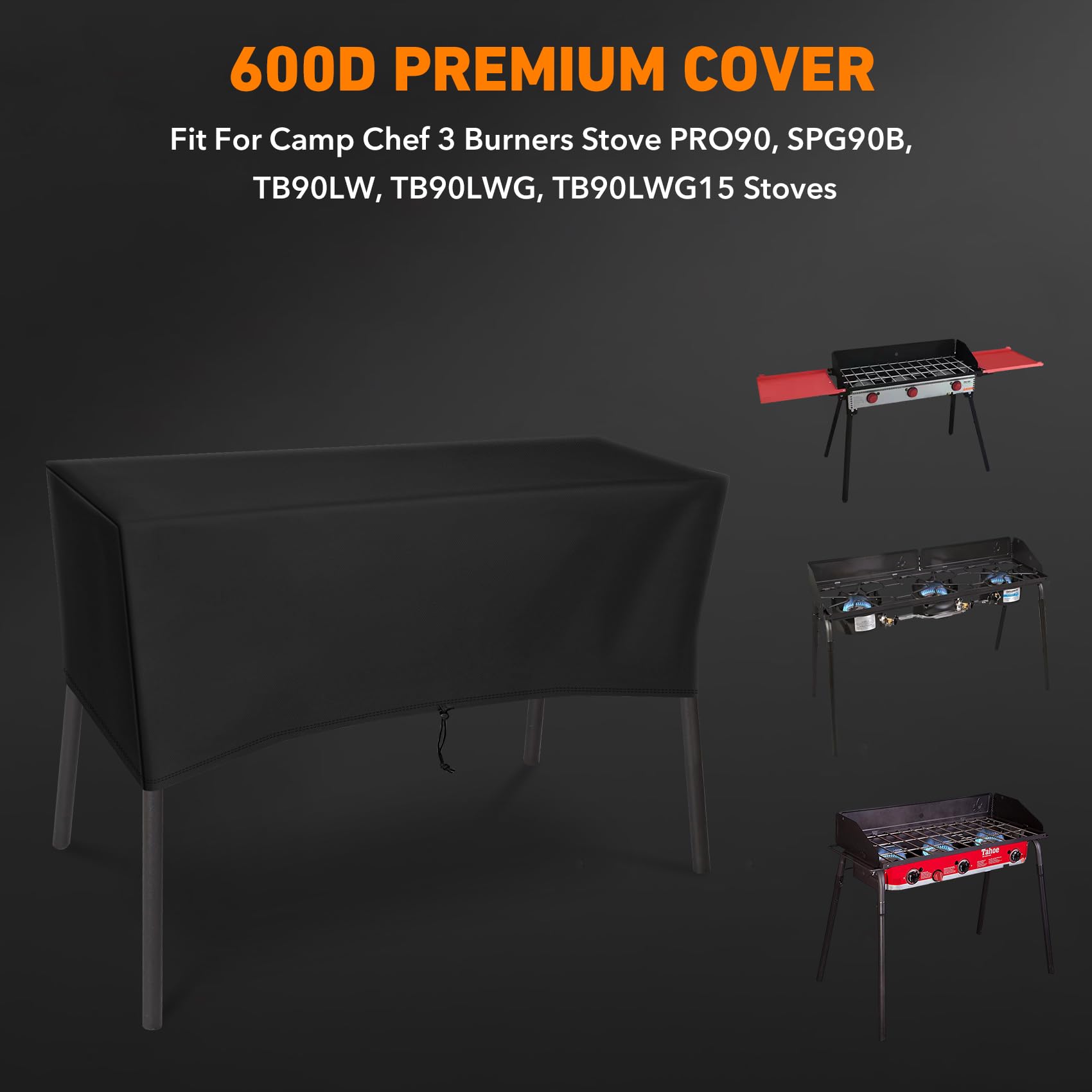 ZBXFCSH patio cover side view showcasing adjustable drawstring