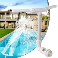 ZCONIEY Swimming Pool Waterfall Fountain Spray front view with dual spray heads