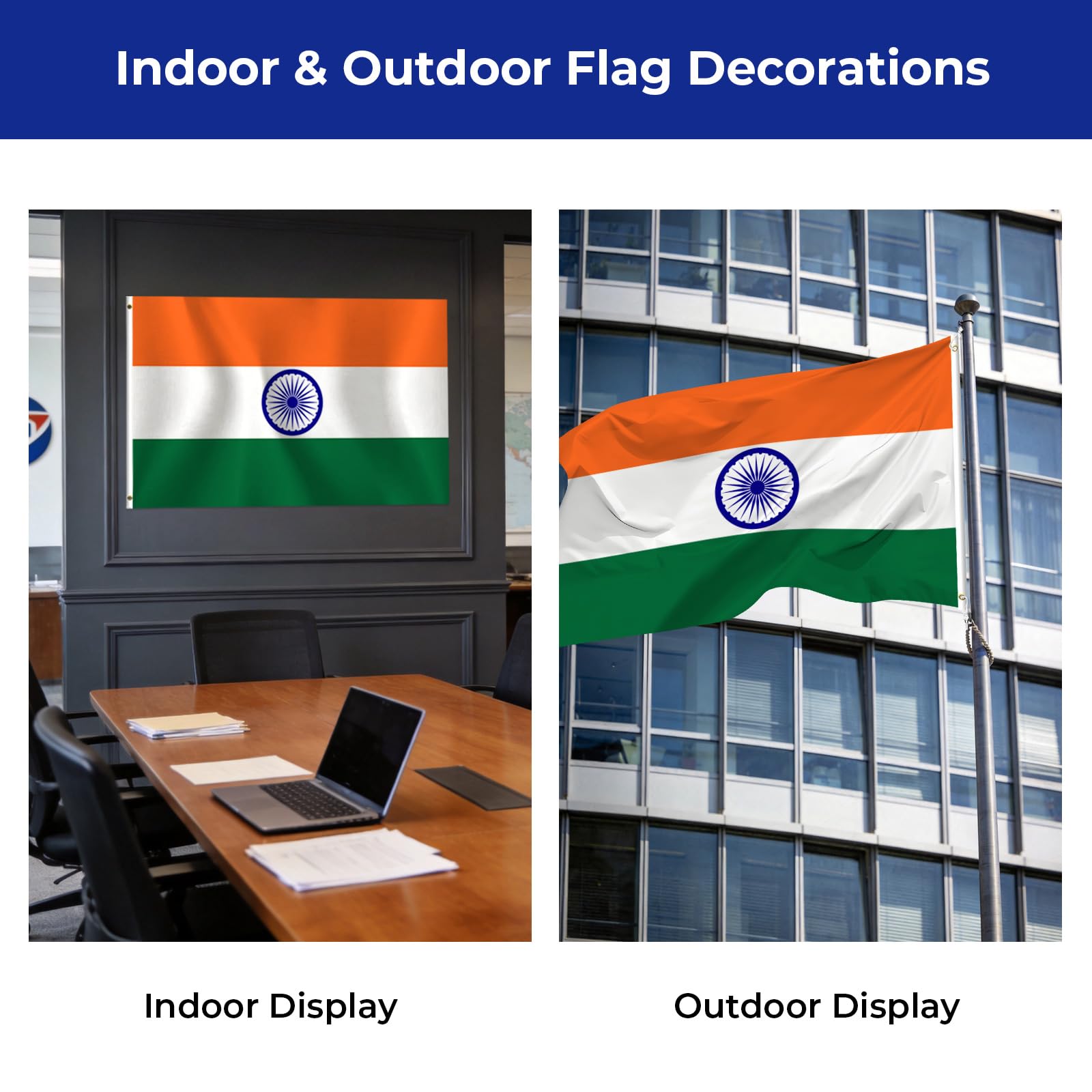 ZDSSM India Flag 3x5 FT with dimensional measurements