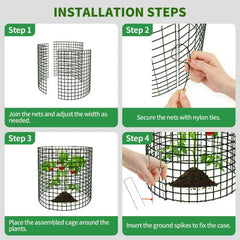 ZEAZEA Plant Protector Cage showing metal stakes and mesh panels