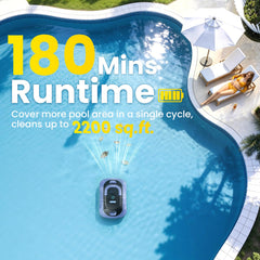 zebary Cordless Robotic Pool Cleaner side view