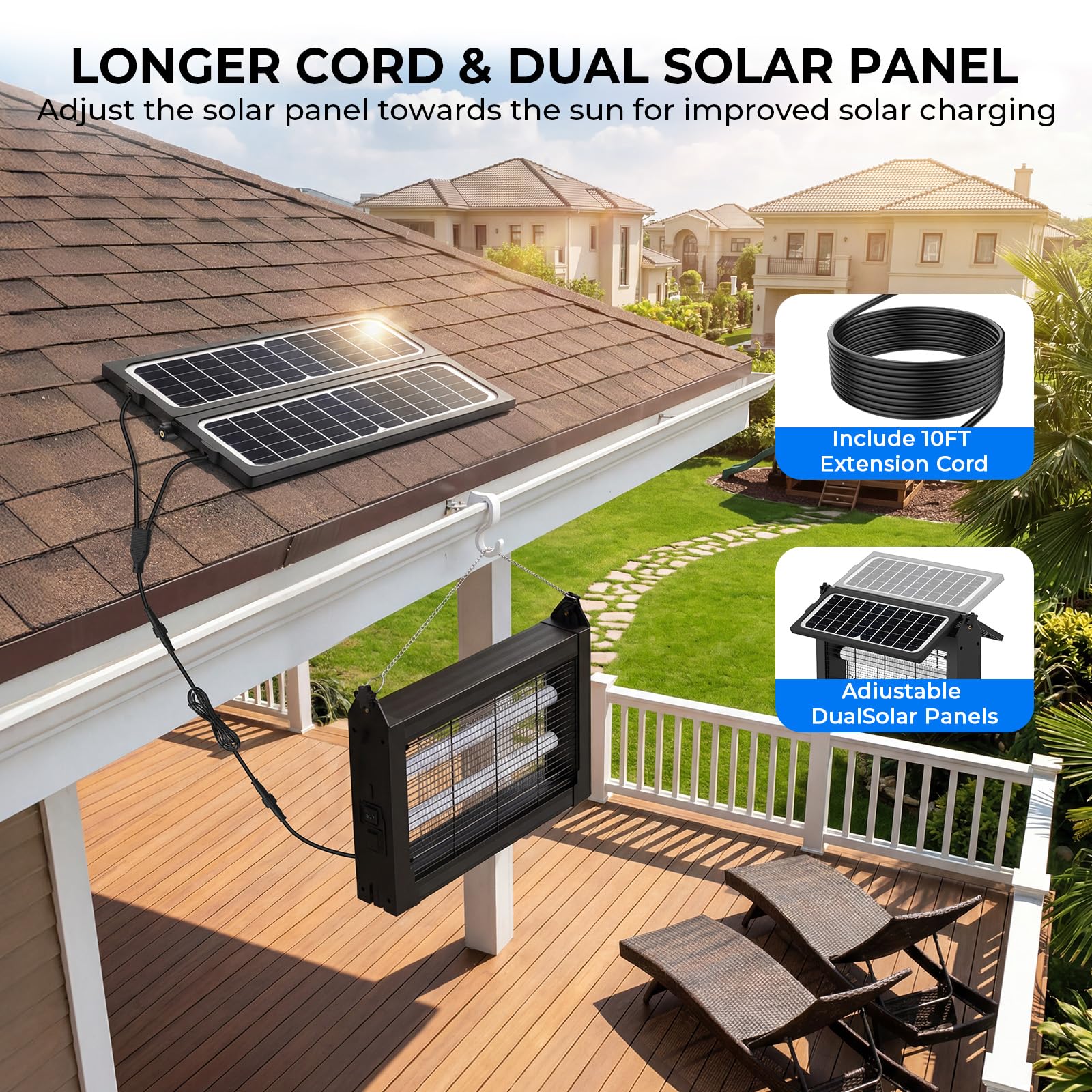 zechuan Solar Bug Zapper in a garden setting